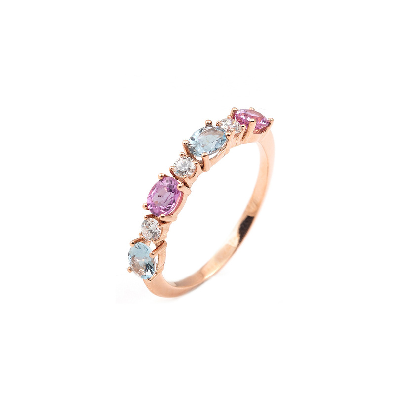 Roxa ring - AL14-PINKSAPPHIRE-AQUAMARINE - 1