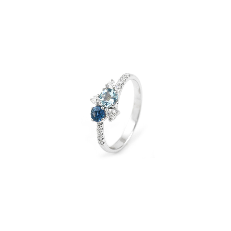 Roxa ring - AN34-2OB-AQUAMARINE-BLUESAPPHIRE - 1